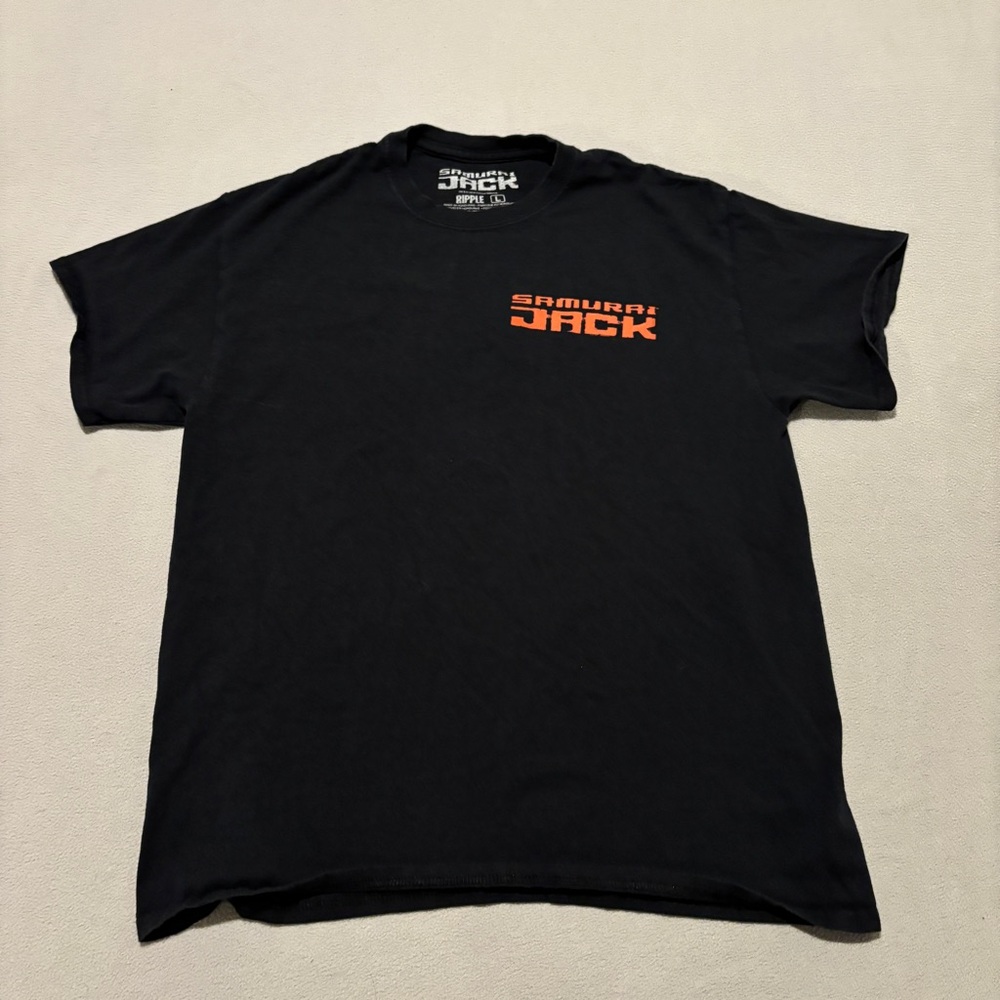 Sammurai Jack T Shirts Size L Black Short Sleeves Aku Graphic Cartoon Network‎